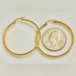 Gold over brass big hoop Earrings